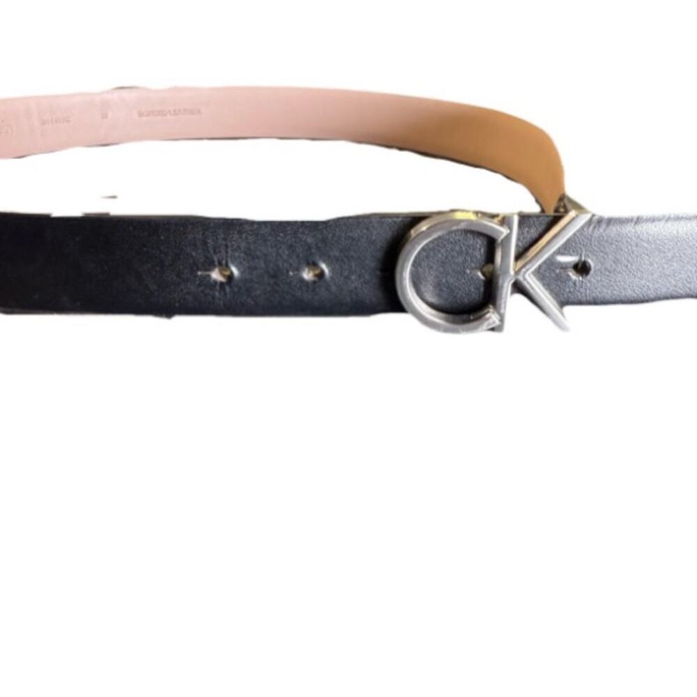 Calvin Klein Black Leather, Silver Buckle Size Medium